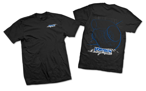 "Vortech Racing" Design 3-Color On Black/White T-Shirt
